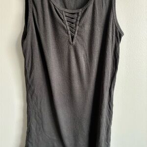 Aeropostale Black Ribbed Tank Top